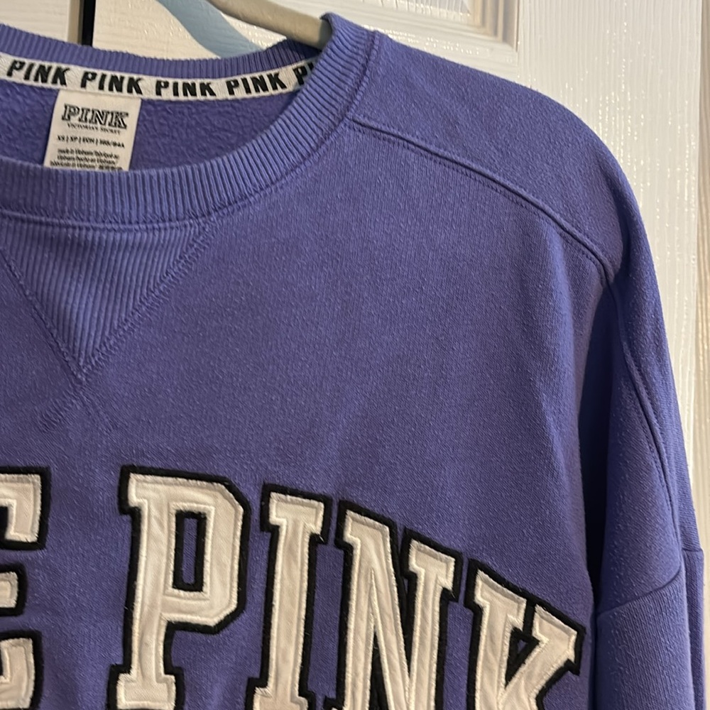 PINK Victoria's Secret long sleeve crew neck sweatshirt in purple size XS - Picture 4 of 7